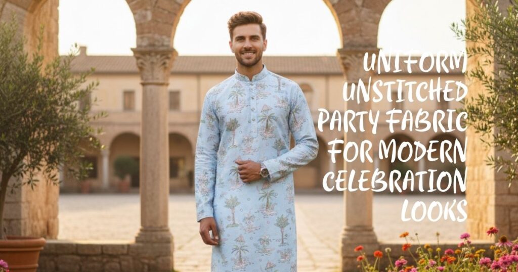 Uniform unstitched party fabric for modern celebration looks
