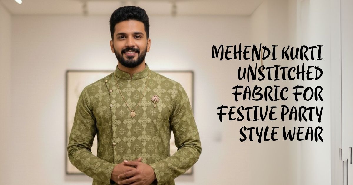 Mehendi kurti unstitched fabric for festive party style wear