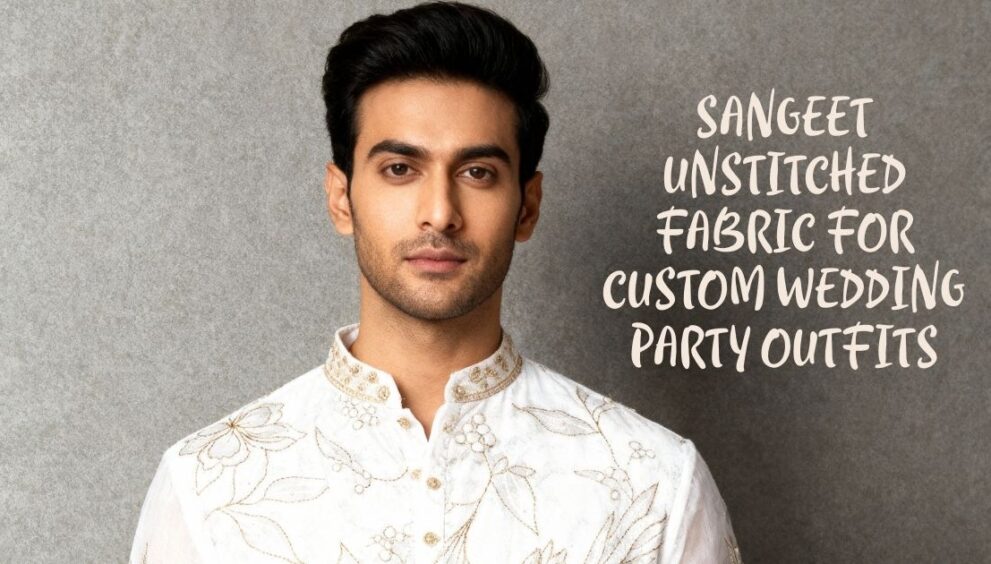 Sangeet unstitched fabric for custom wedding party outfits