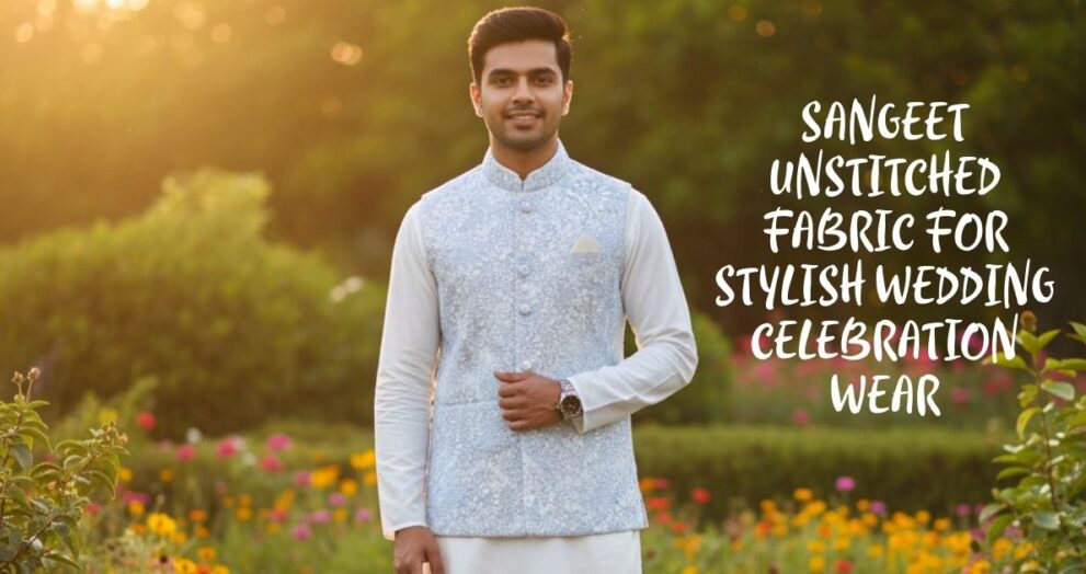 Sangeet unstitched fabric for stylish wedding celebration wear