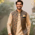 Groom gang attire unstitched fabric for stylish wedding wear