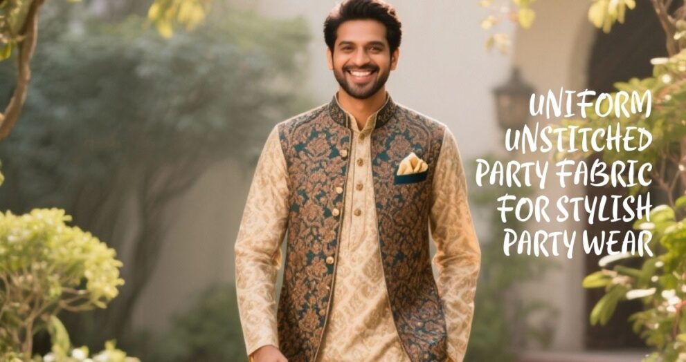 Uniform unstitched party fabric for stylish party wear